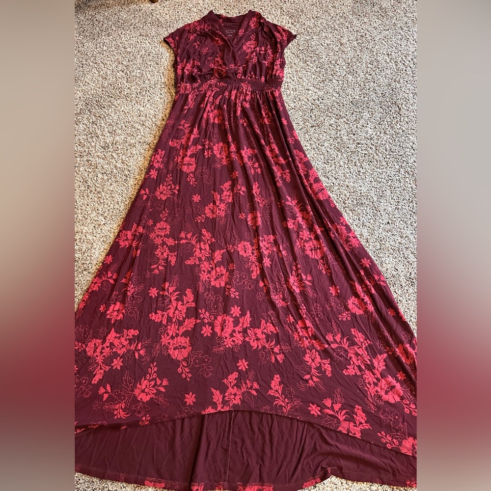 Isabel Maroon Maternity Floral Dress
